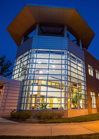 Science Learning and Research Center at night