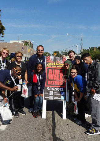 Group of UM-Dearborn students at the Detroit AIDS Walk