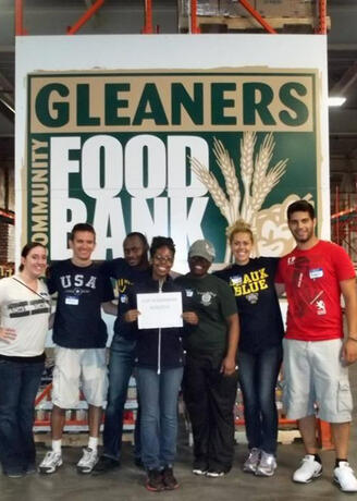 Group of UM-Dearborn students at Gleaners Food Bank